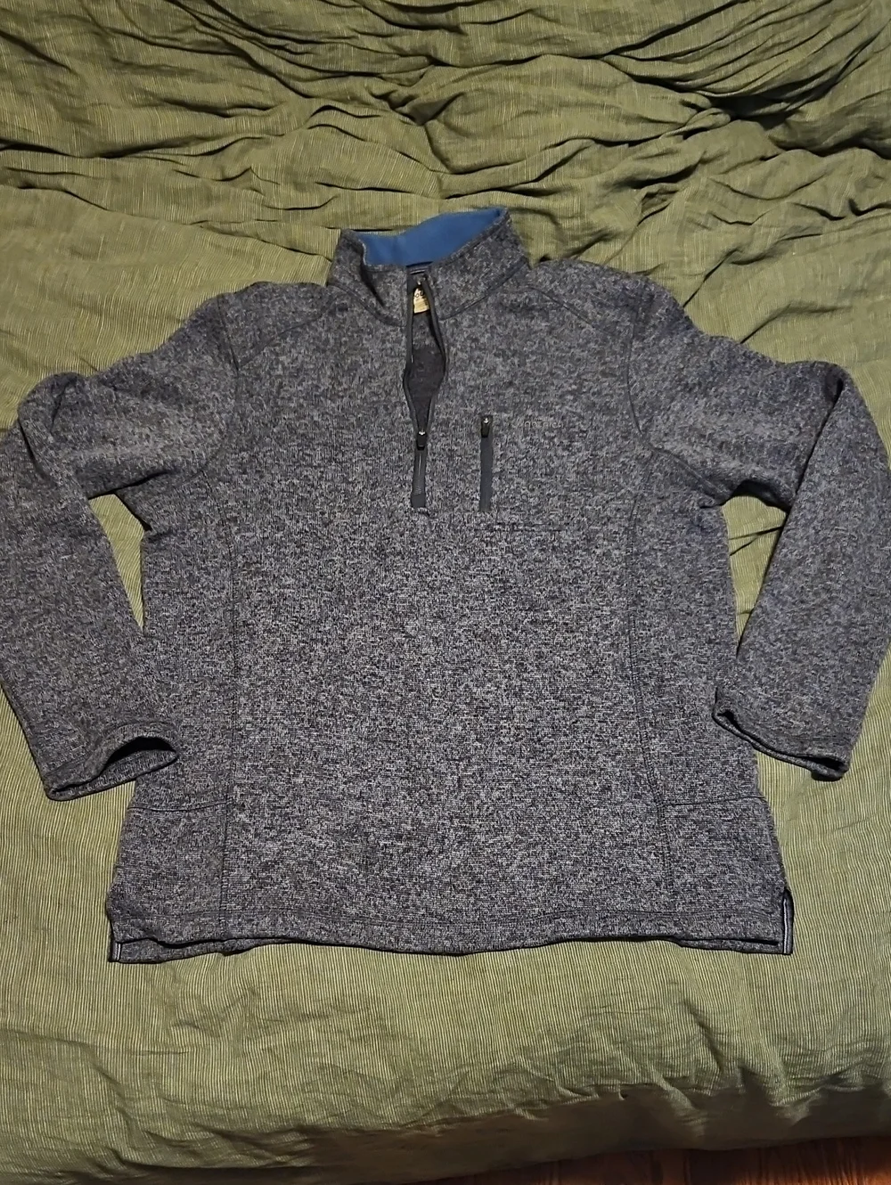 Woolrich Men's Heathered Grey Quarter-Zip Pullover